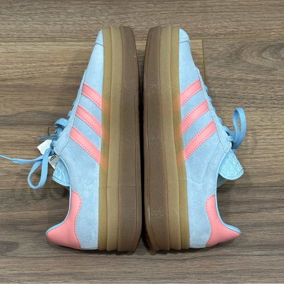 NEW Adidas Gazelle Bold Platform Sneaker in Clear Sky/Semi Pink Spark Size 6 - Picture 8 of 12